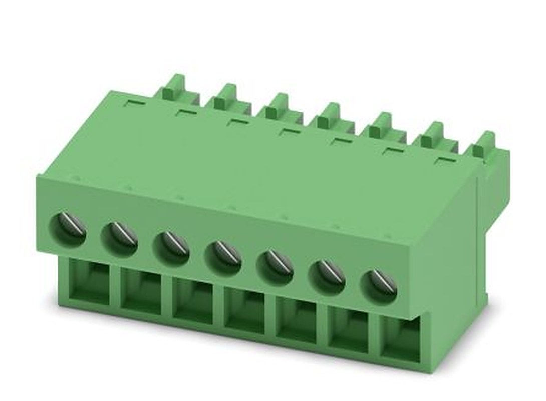 Phoenix Contact FRONT-MC 1.5/7-ST-3.81 Series Pluggable Terminal Block, 7-Contact, 3.81 mm Pitch, 1 Row, 1850712