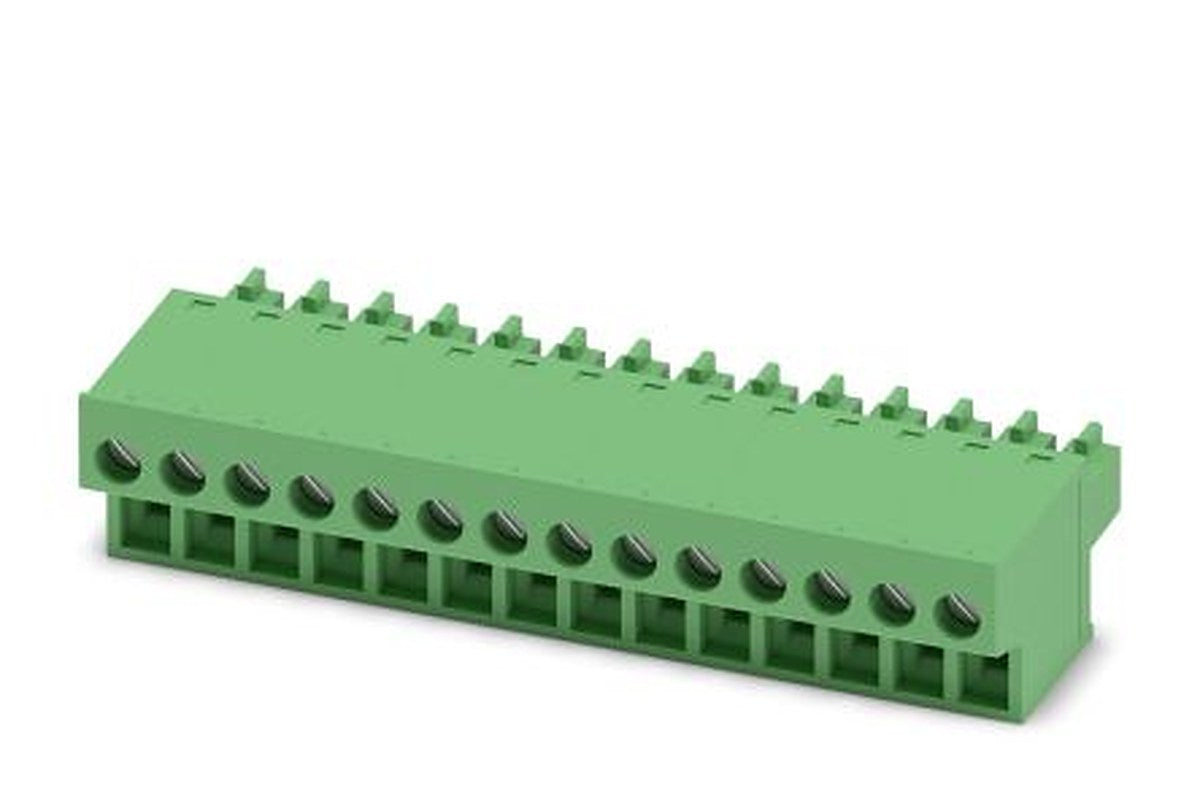 Phoenix Contact FRONT-MC 1.5/14-ST-3.81 Series Pluggable Terminal Block, 14-Contact, 3.81 mm Pitch, 1 Row, 1850783