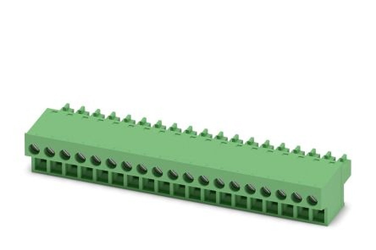 Phoenix Contact FRONT-MC 1.5/19-ST-3.81 Series Pluggable Terminal Block, 19-Contact, 3.81 mm Pitch, 1 Row, 1850835