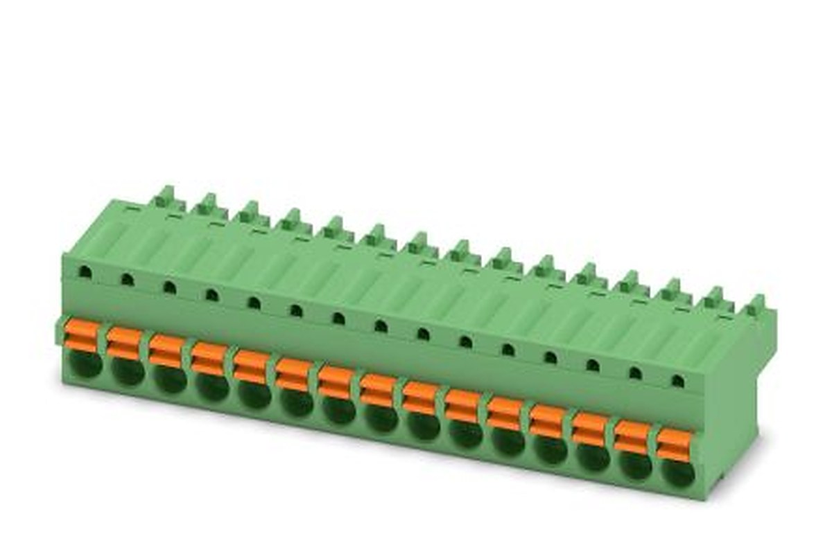 Phoenix Contact FK-MCP 1.5/15-ST-3.81 Series Pluggable Terminal Block, 15-Contact, 3.81 mm Pitch, 1 Row, 1851177