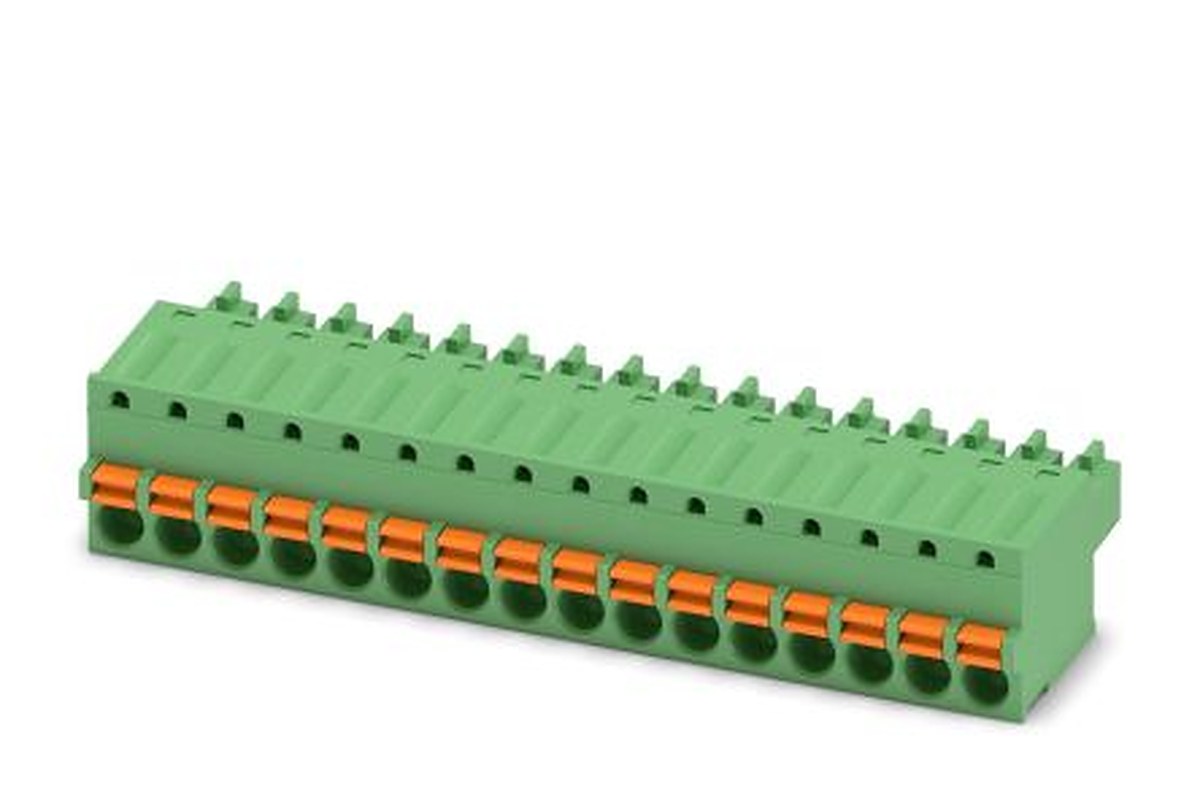 Phoenix Contact FK-MCP 1.5/16-ST-3.81 Series Pluggable Terminal Block, 16-Contact, 3.81 mm Pitch, 1 Row, 1851180
