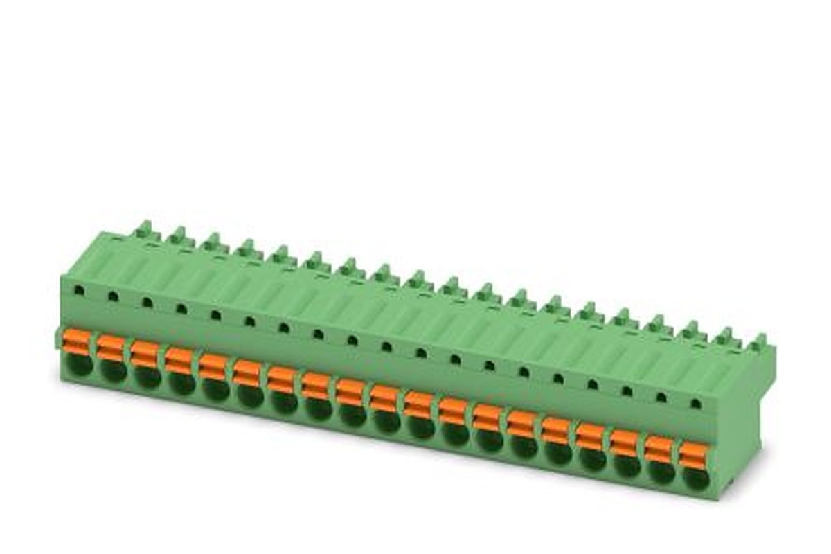 Phoenix Contact FK-MCP 1.5/19-ST-3.81 Series Pluggable Terminal Block, 19-Contact, 3.81 mm Pitch, 1 Row, 1851216