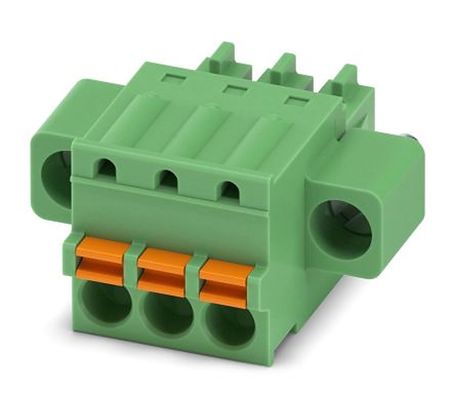 Phoenix Contact FK-MCP 1.5/3-STF-3.81 Series Pluggable Terminal Block, 3-Contact, 3.81 mm Pitch, 1 Row, 1851245
