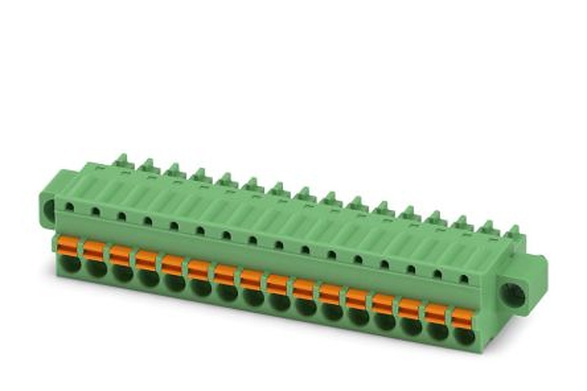 Phoenix Contact FK-MCP 1.5/16-STF-3.81 Series Pluggable Terminal Block, 16-Contact, 3.5 mm Pitch, 1 Row