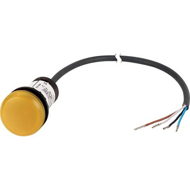 Eaton, C22, Panel Mount White LED Indicator, 22.5 mm Cutout, Dome, 24V