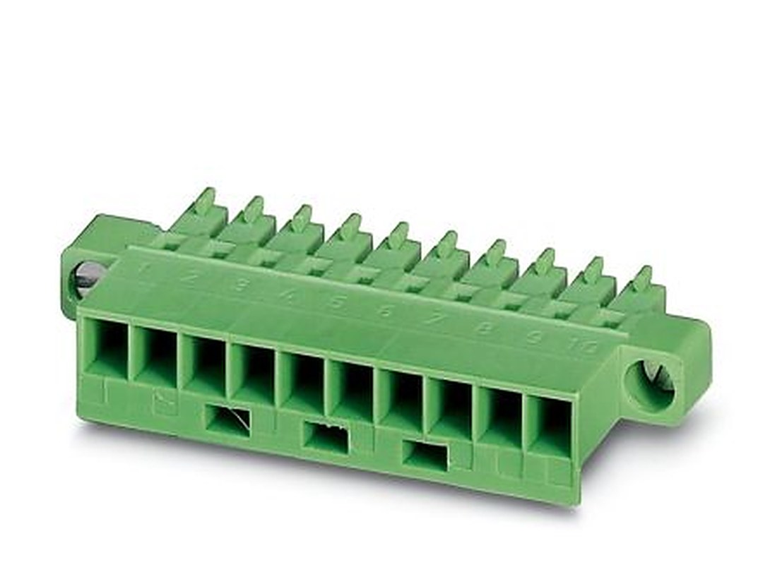 Phoenix Contact MCC 1/9-STZF-3.81 Series Pluggable Terminal Block, 9-Contact, 3.81 mm Pitch, 1 Row, 1852435