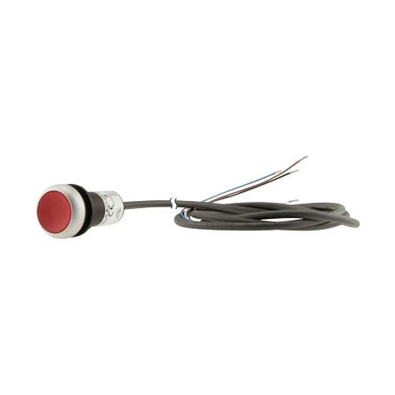 Eaton C22 Series Illuminated Illuminated Push Button, Momentary, Screw, 22.5 mm Cutout, 1 NC, Red LED, IP67, IP69K, 24 V
