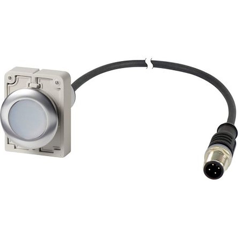 Eaton C30C Series Push Button Switch, Maintained, Cable, 30.5 mm Cutout, 1 NO, White LED, IP67, IP69K 800 V ac
