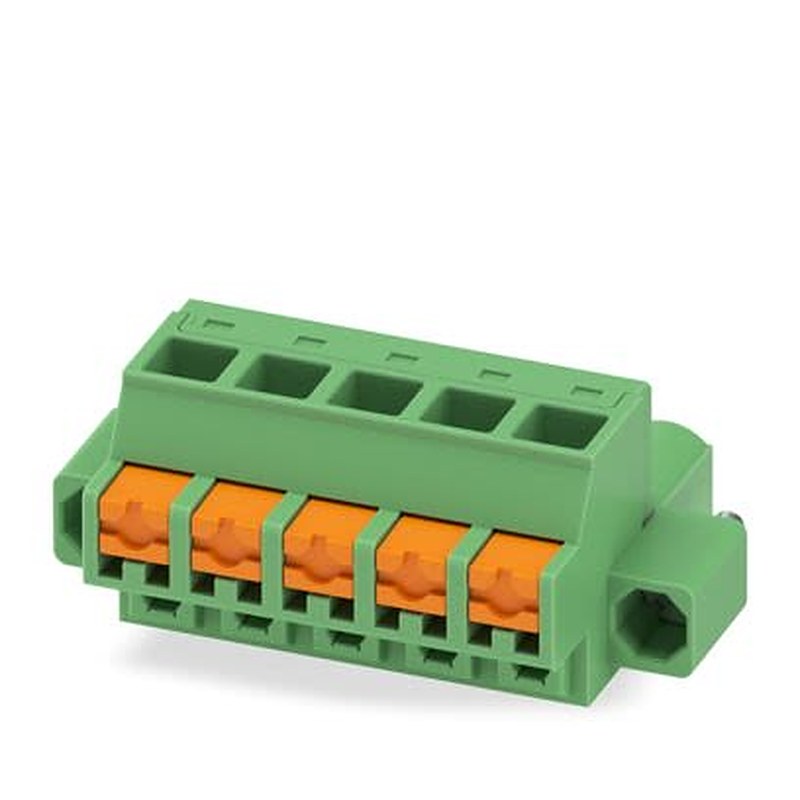 Phoenix Contact 5/..-STF, FKCOW 2 Series Pluggable Terminal Block, 5-Contact, 5.08 mm Pitch, 1 Row, 1860808