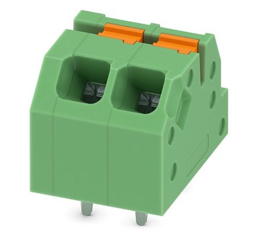 Phoenix Contact SPTAF 1/ 2-3.5-IL Series Straight Wave Soldering Mount PCB Terminal Block, 2 Contact(s), 3.5 mm Pitch, 1