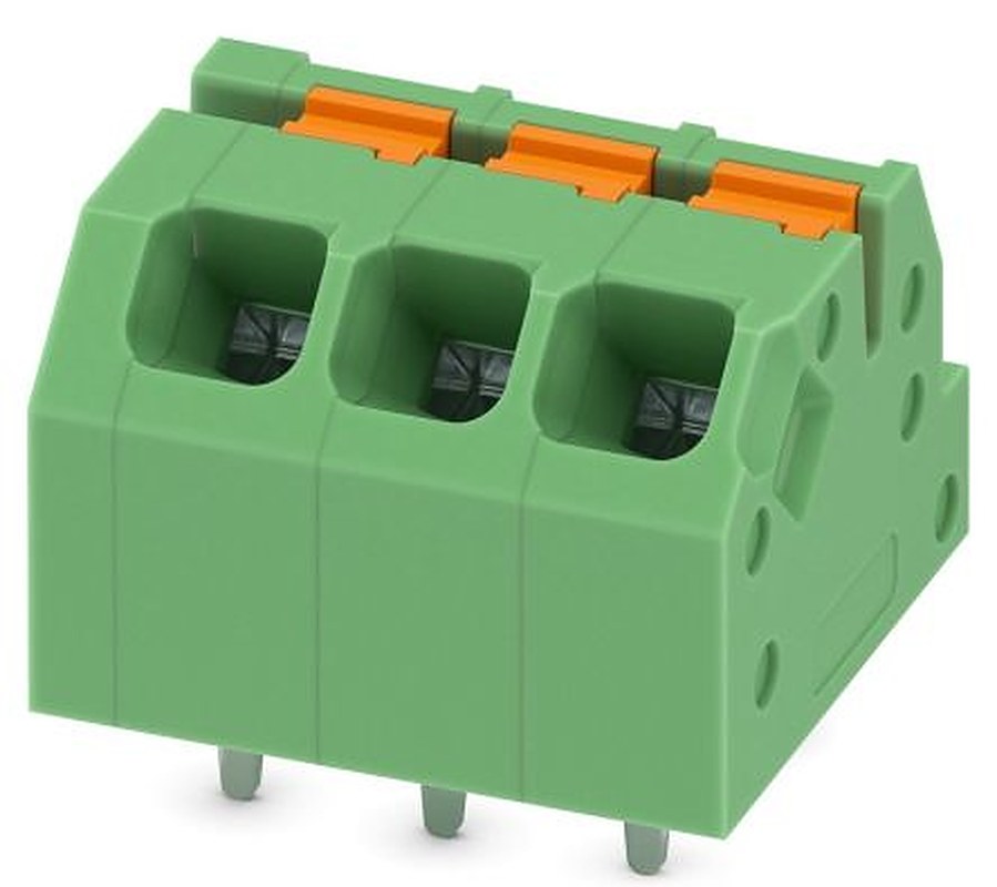 Phoenix Contact SPTAF 1/ 3-3.5-IL Series Straight Wave Soldering Mount PCB Terminal Block, 3 Contact(s), 3.5 mm Pitch, 1