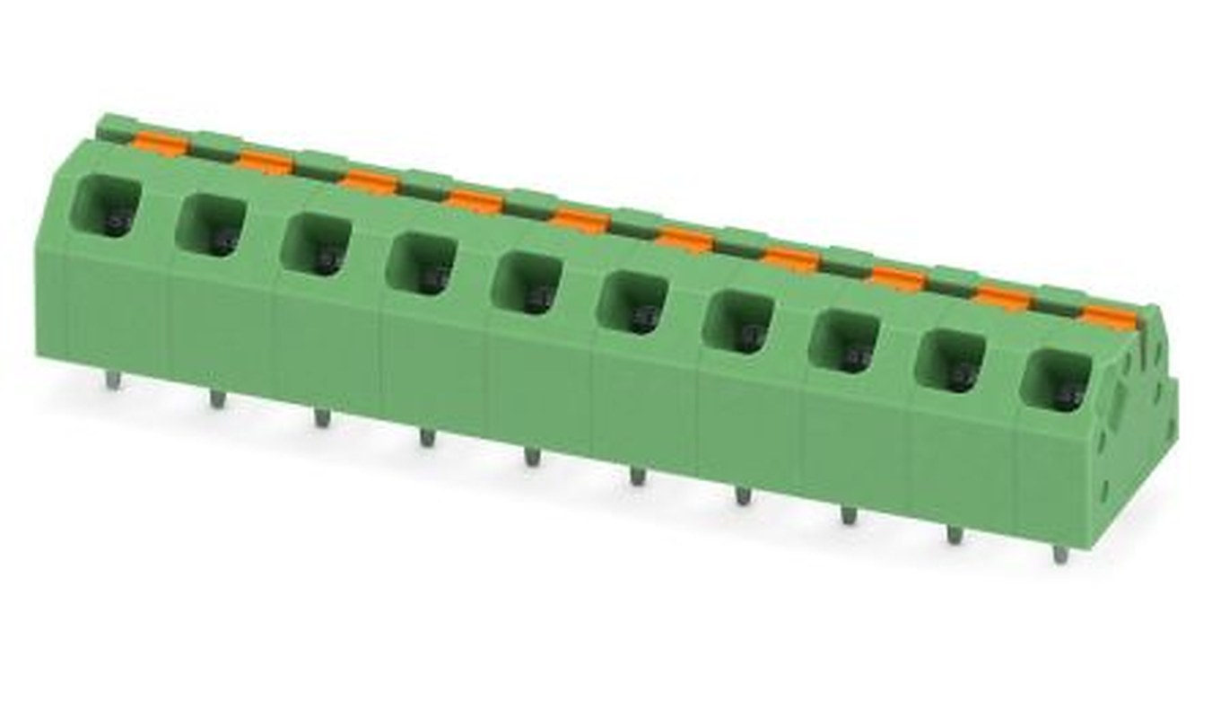 Phoenix Contact SPTAF 1/10-5.0-IL Series Angled PCB Terminal Block, 10 Contact(s), 5 mm Pitch, 1 Row