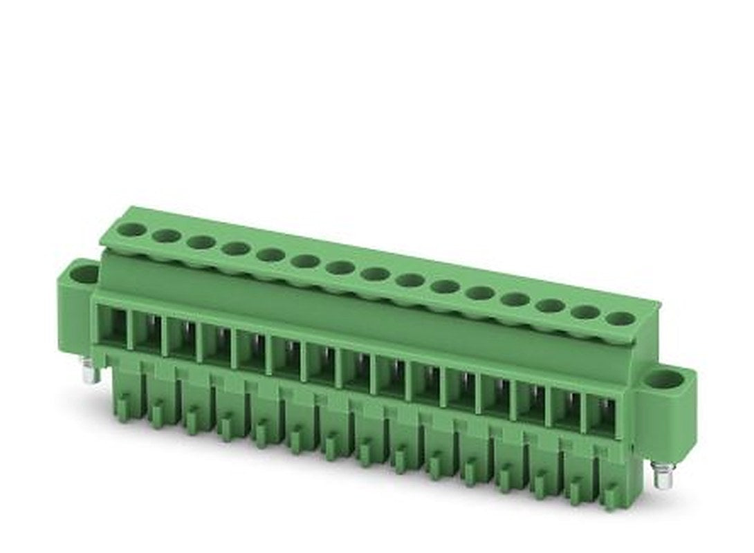 Phoenix Contact MCVR 1.5/15-STF-3.5 Series Pluggable Terminal Block, 15-Contact, 3.5 mm Pitch, 1 Row, 1863437