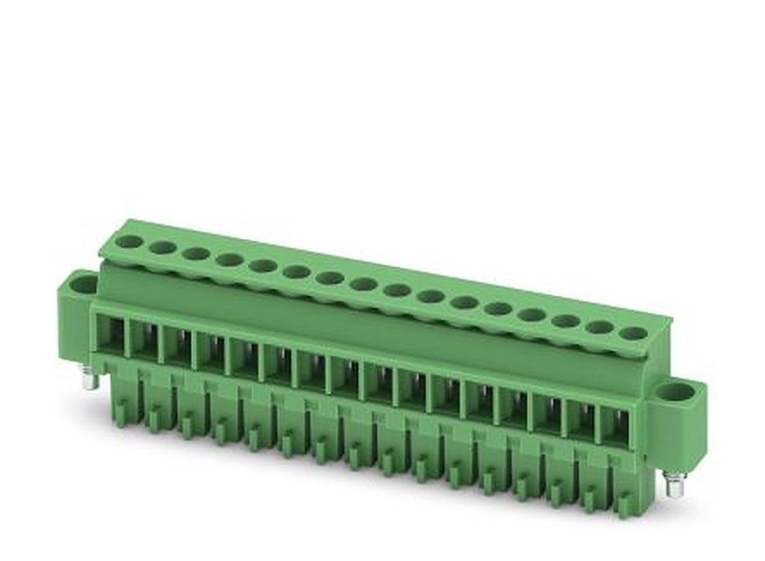Phoenix Contact MCVR 1.5/16-STF-3.5 Series Pluggable Terminal Block, 16-Contact, 3.5 mm Pitch, 1 Row, 1863440