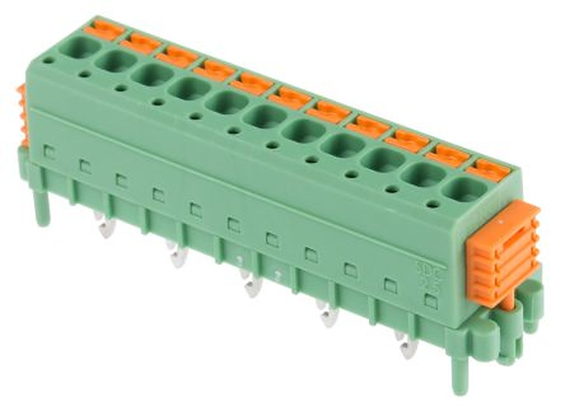 Phoenix Contact SDC 2.5/11-PV-5.0-ZB Series Straight PCB Terminal Block, 11 Contact(s), 5 mm Pitch, 1 Row