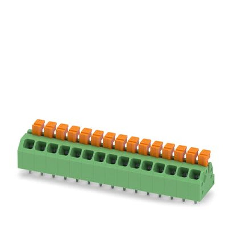 Phoenix Contact SPTAF 1 Series PCB Terminal Block, 15-Contact, 3.5 mm Pitch, Wave Soldering Mount, 1 Row