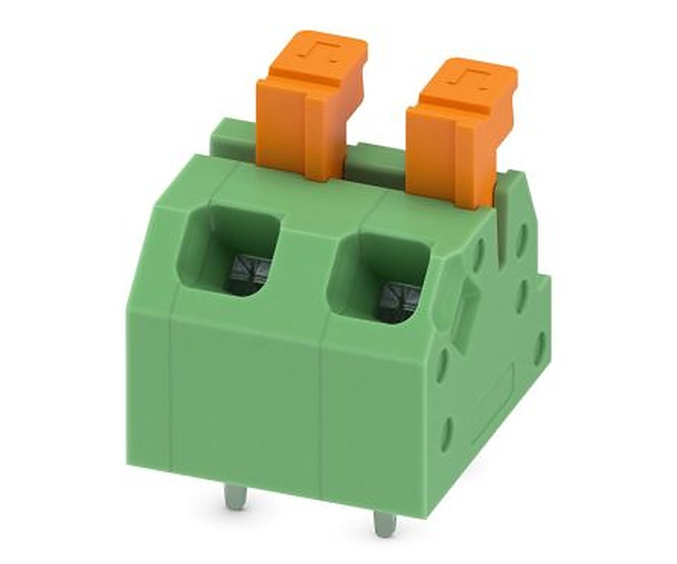 Phoenix Contact SPTAF 1/ 2-5.0-LL Series Angled PCB Terminal Block, 2 Contact(s), 5 mm Pitch, 2 Row