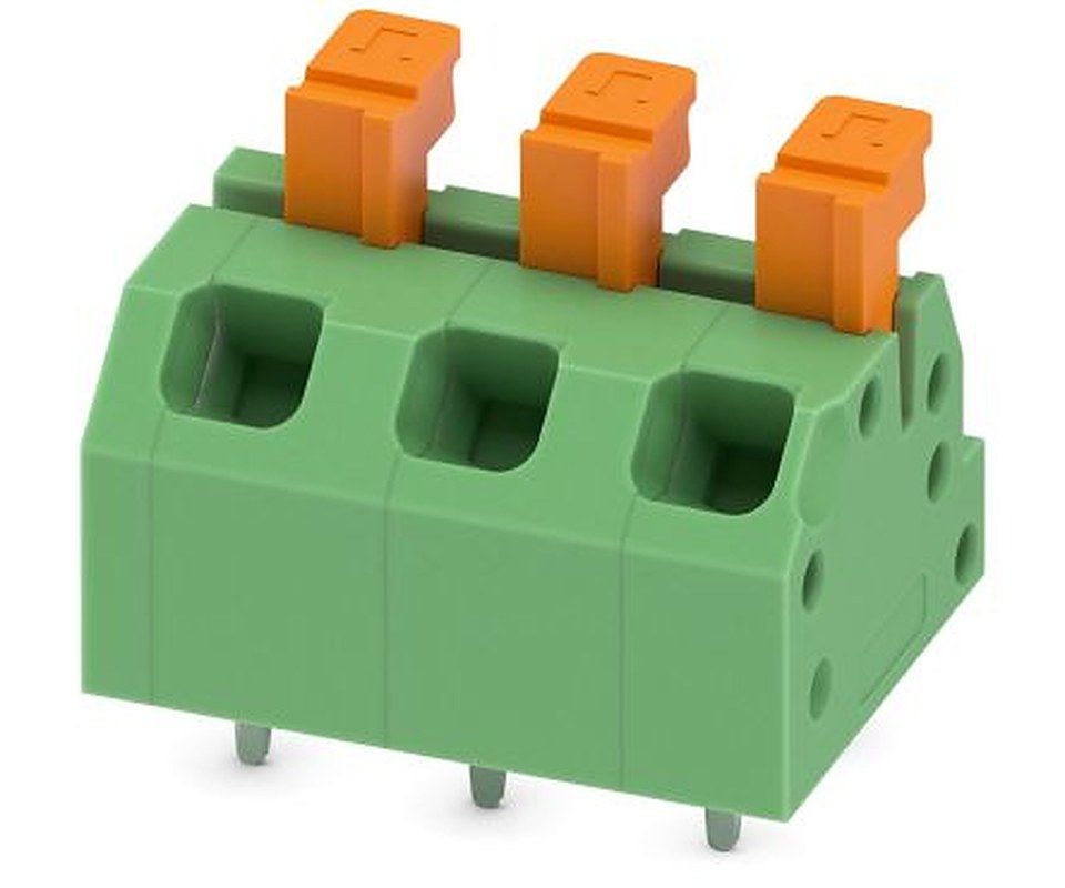 Phoenix Contact SPTAF 1/ 3-5.0-LL Series Angled PCB Terminal Block, 3 Contact(s), 5 mm Pitch, 1 Row