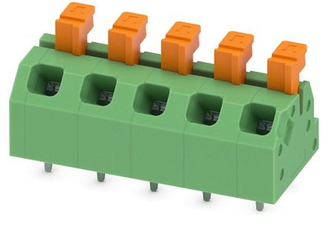 Phoenix Contact SPTAF 1/ 5-5.0-LL Series Angled PCB Terminal Block, 5 Contact(s), 5 mm Pitch, 2 Row