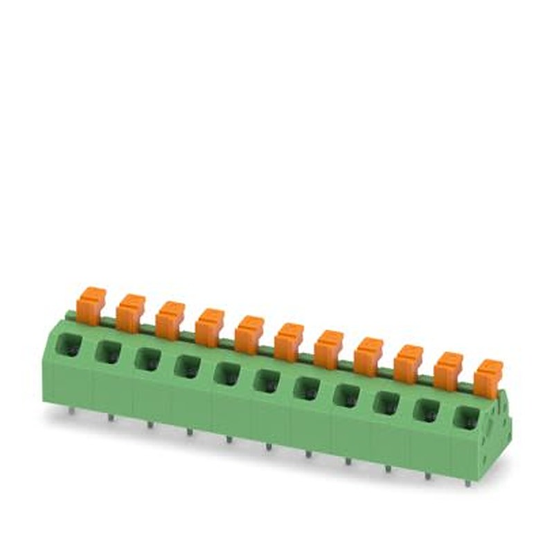 Phoenix Contact SPTAF Series PCB Terminal Block, 11-Contact, 5 mm Pitch, Wave Soldering Mount, 1 Row