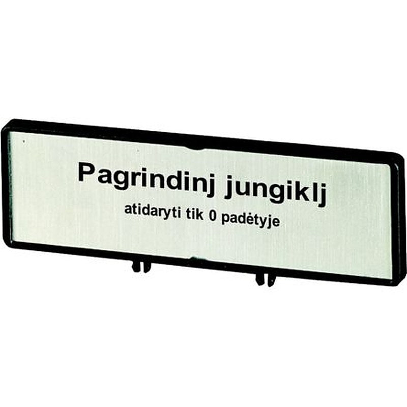 Eaton Label for Use with P1, T0, T3, Pre-printed "Only Open Main Switch when in 0 Position