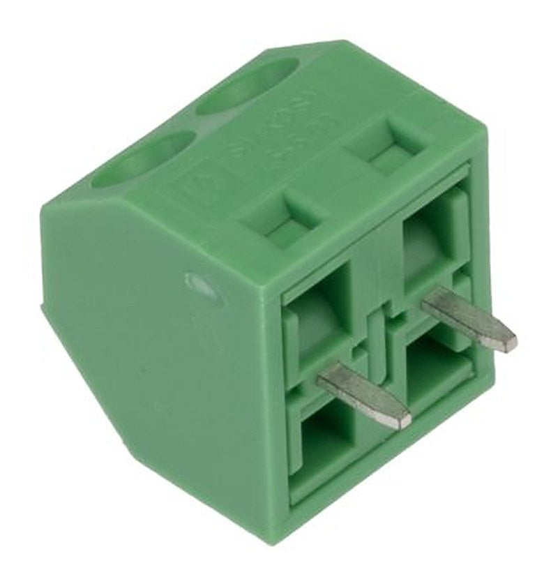 Phoenix Contact SMKDSN 1.5/2-5.08 Series 45° Wave Soldering Mount PCB Terminal Block, 2 Contact(s), 5.08 mm Pitch, 1 Row