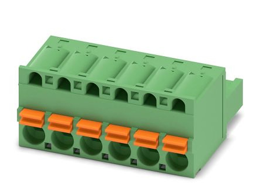 Phoenix Contact FKC 2.5/6-ST-5.08 Series Pluggable Terminal Block, 6-Contact, 5.08 mm Pitch, 1 Row, 1873090