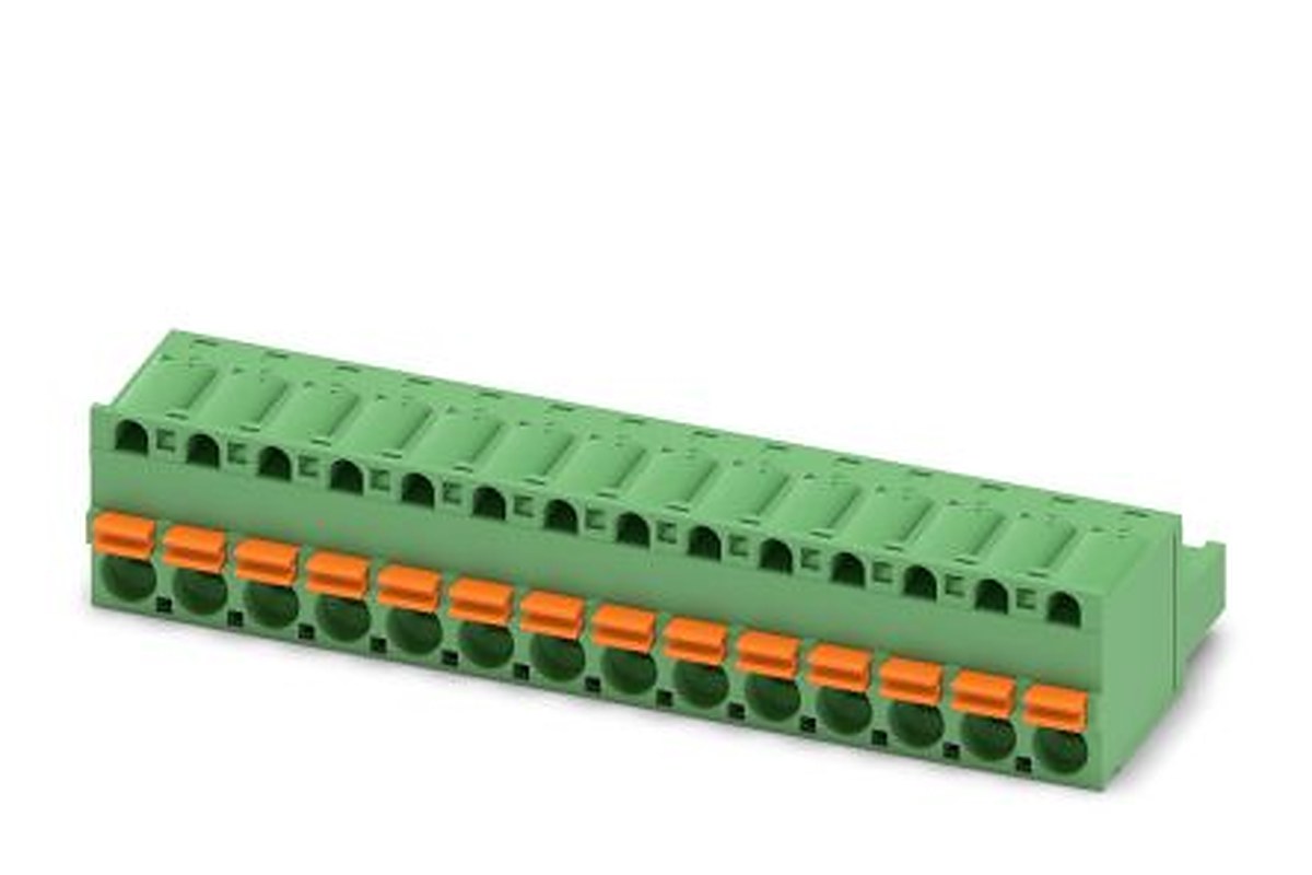 Phoenix Contact FKC 2.5/14-ST-5.08 Series Pluggable Terminal Block, 14-Contact, 5.08 mm Pitch, 1 Row, 1873171