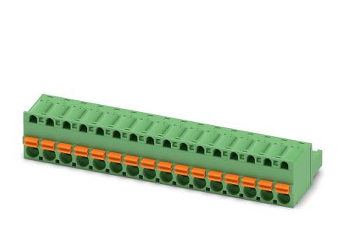 Phoenix Contact FKC 2.5/16-ST-5.08 Series Pluggable Terminal Block, 16-Contact, 5.08 mm Pitch, 1 Row, 1873197