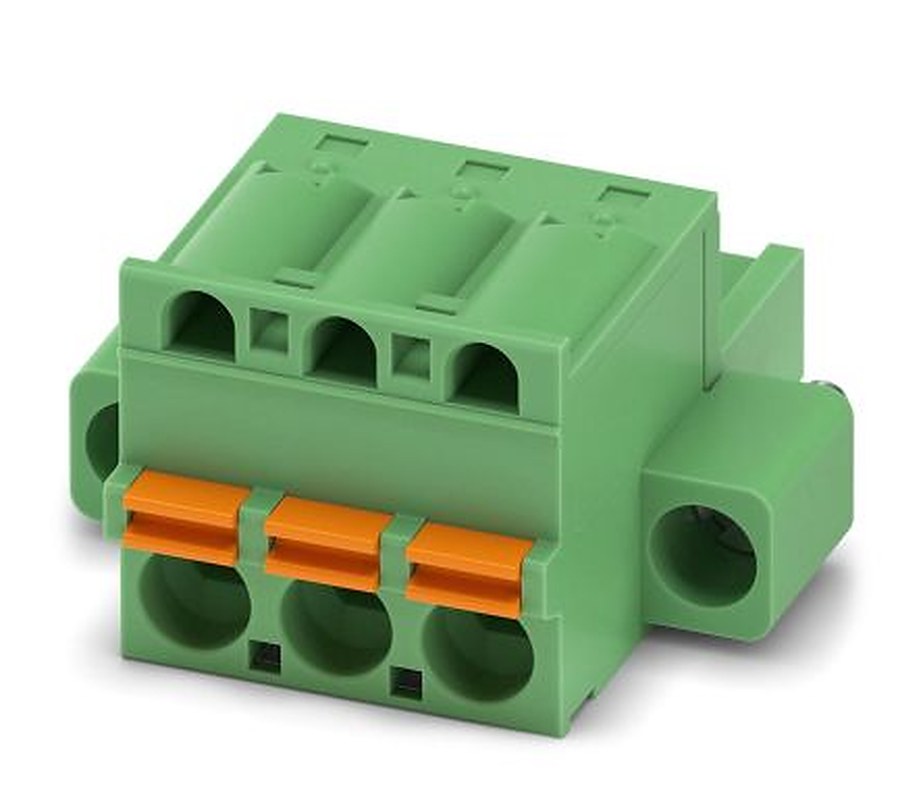Phoenix Contact FKC 2.5/3-STF-5.08 Series Pluggable Terminal Block, 3-Contact, 5.08 mm Pitch, 1 Row, 1873210