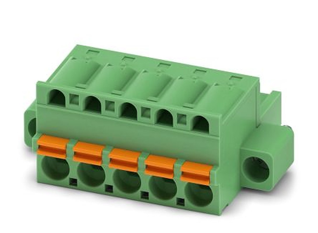 Phoenix Contact FKC 2.5/5-STF-5.08 Series Pluggable Terminal Block, 5-Contact, 5.08 mm Pitch, 1 Row, 1873236