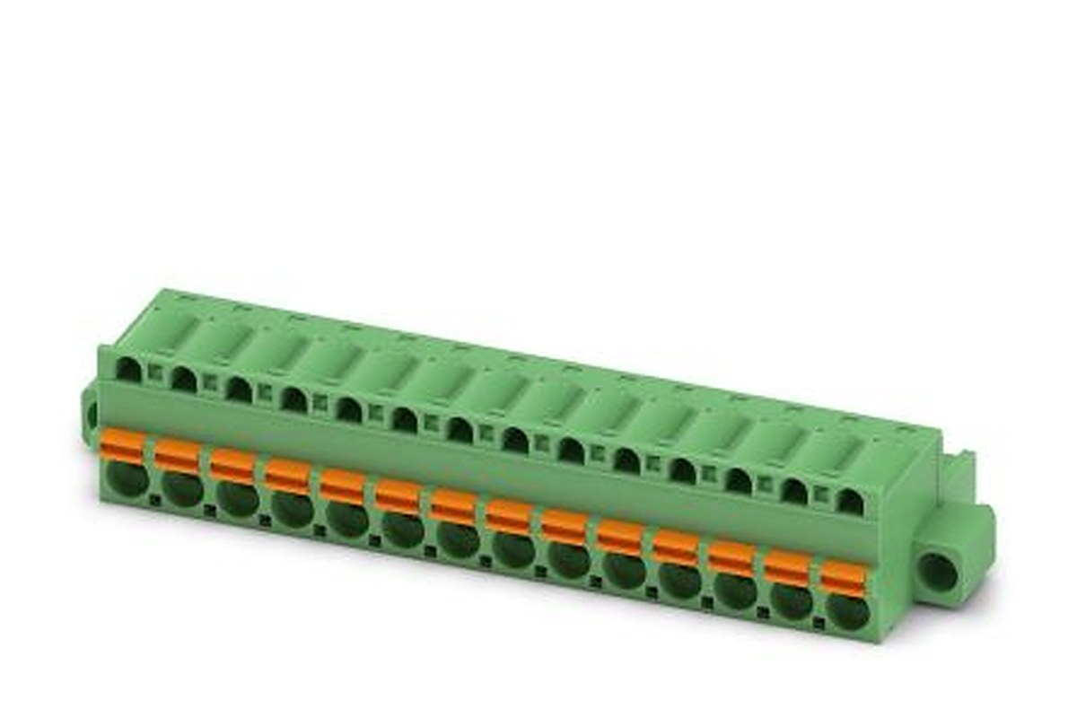 Phoenix Contact FKC 2.5/14-STF-5.08 Series Pluggable Terminal Block, 14-Contact, 5.08 mm Pitch, 1 Row, 1873320