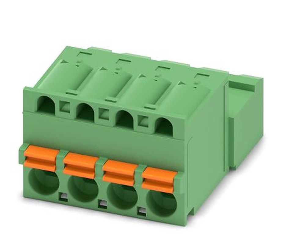 Phoenix Contact FKIC 2.5/4-ST-5.08 Series Pluggable Terminal Block, 4-Contact, 5.08 mm Pitch, 1 Row