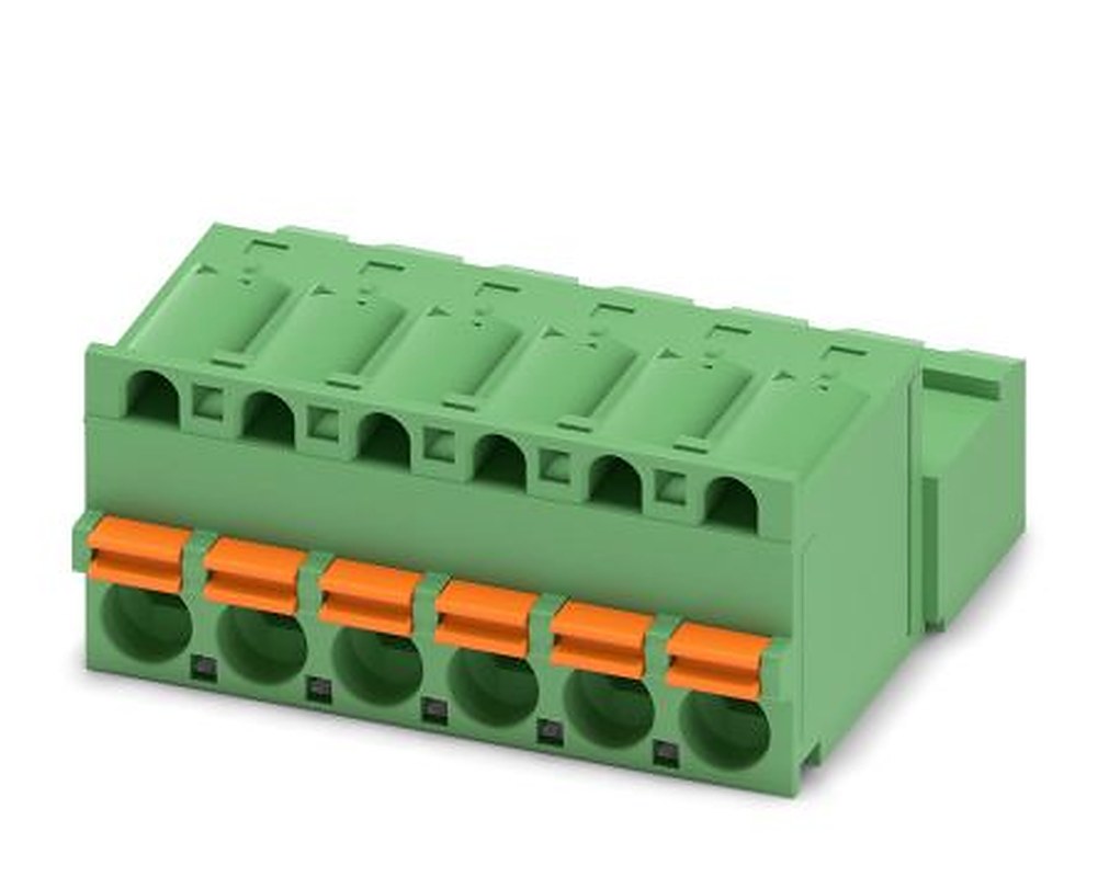 Phoenix Contact FKIC 2.5/6-ST-5.08 Series Pluggable Terminal Block, 6-Contact, 5.08 mm Pitch, 1 Row, 1873391