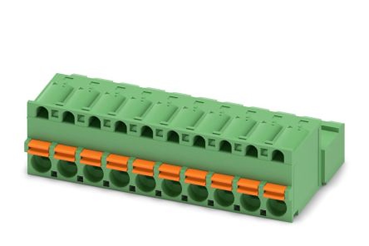 Phoenix Contact FKIC 2.5/10-ST-5.08 Series Pluggable Terminal Block, 10-Contact, 5.08 mm Pitch, 1 Row, 1873430