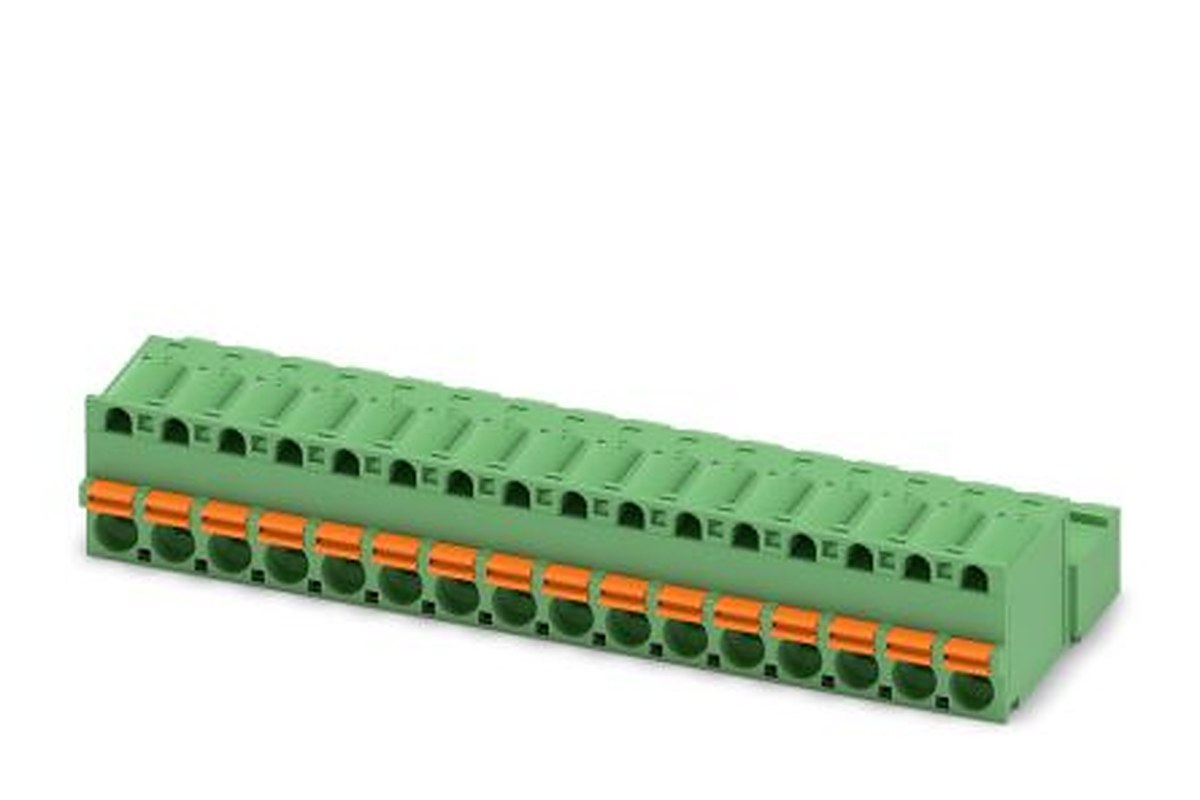 Phoenix Contact FKIC 2.5/16-ST-5.08 Series Pluggable Terminal Block, 16-Contact, 5.08 mm Pitch, 1 Row, 1873498