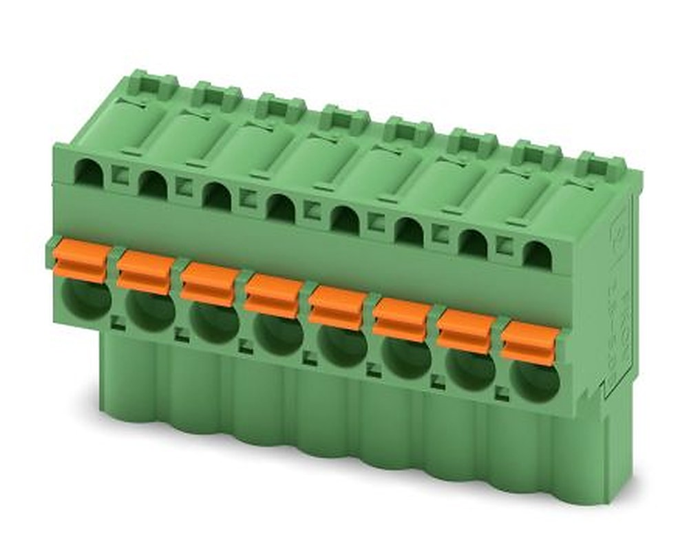 Phoenix Contact FKCVW 2.5/ 8-ST-5.08 Series Pluggable Terminal Block, 8-Contact, 5.08 mm Pitch, 1 Row, 1873715