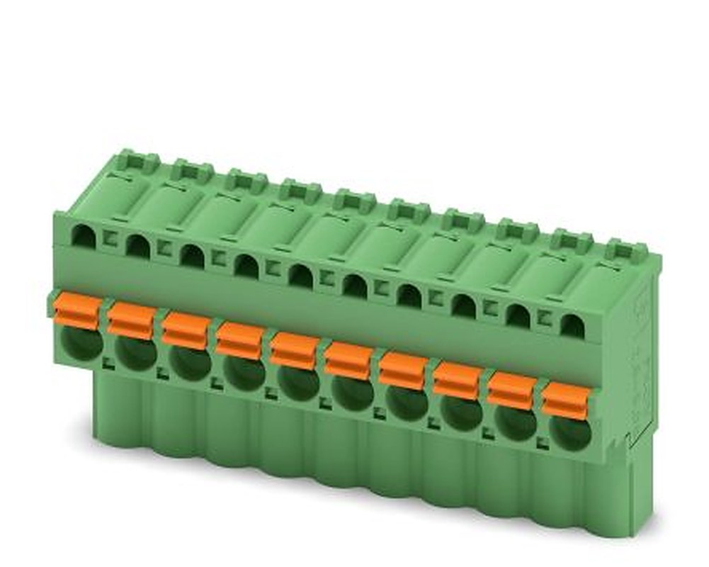 Phoenix Contact FKCVW 2.5/10-ST-5.08 Series Pluggable Terminal Block, 10-Contact, 5.08 mm Pitch, 1 Row, 1873731