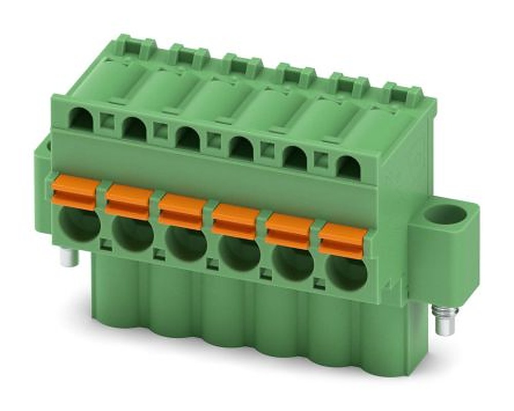 Phoenix Contact FKCVW 2.5/ 6-STF-5.08 Series Pluggable Terminal Block, 6-Contact, 5.08 mm Pitch, 1 Row, 1873841