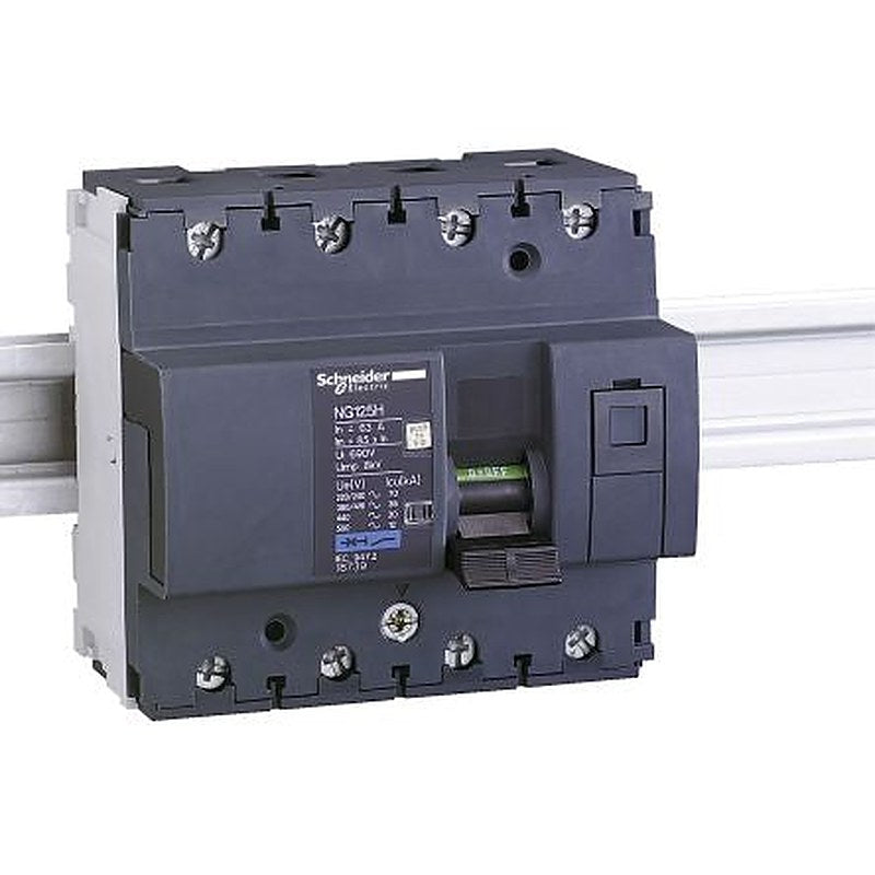 Schneider Electric Acti9 Acti9 Miniature Circuit Breaker, 4-Pole, 63A, Type C, 415V ac AC, 500 V dc DC, 36 kA Breaking