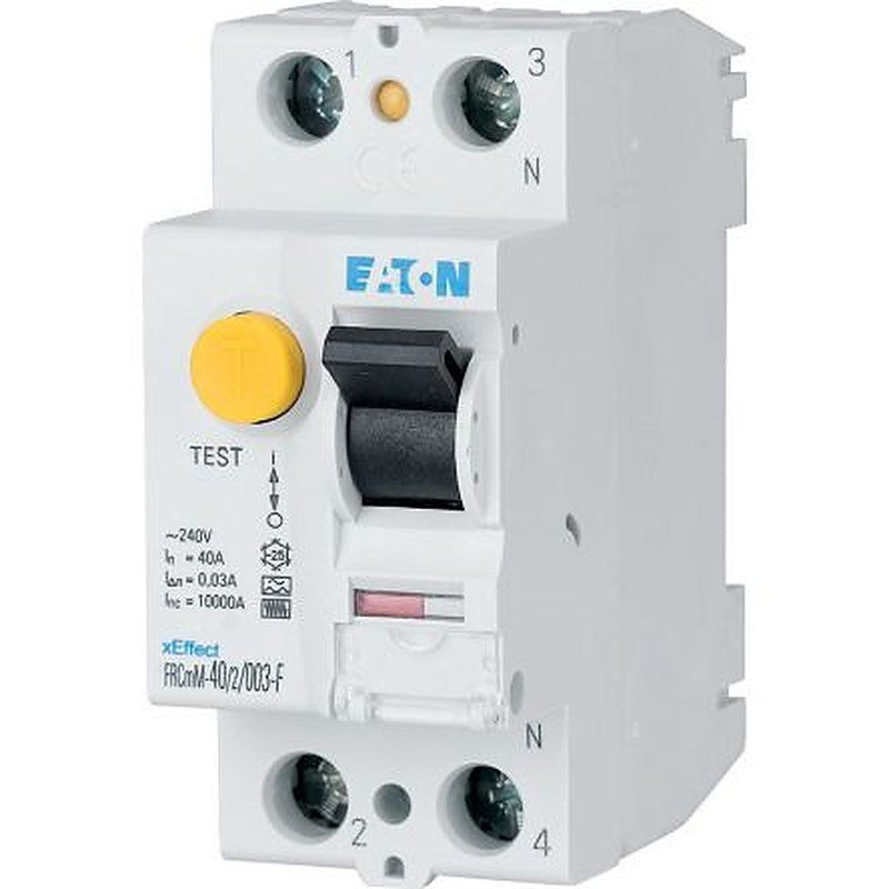 Eaton xEffect Series Residual Current Circuit Breaker, 100A, 2-Pole, 100 mA, Type F, 1000 A 240V ac