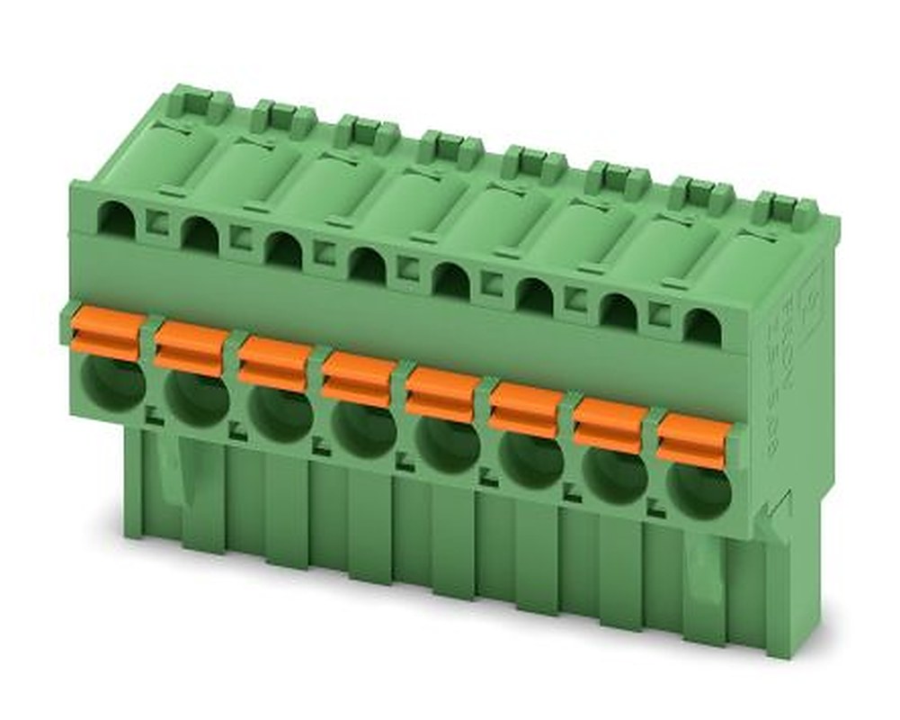 Phoenix Contact FKCVR 2.5/ 8-ST-5.08 Series Pluggable Terminal Block, 8-Contact, 5.08 mm Pitch, 1 Row, 1874015