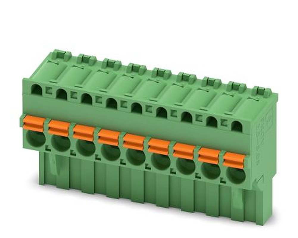 Phoenix Contact FKCVR 2.5/ 9-ST-5.08 Series Pluggable Terminal Block, 9-Contact, 5.08 mm Pitch, 1 Row, 1874028