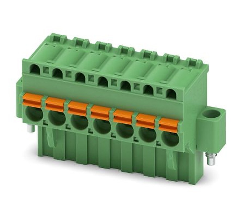 Phoenix Contact FKCVR 2.5/ 7-STF-5.08 Series Pluggable Terminal Block, 7-Contact, 5.08 mm Pitch, 1 Row, 1874154