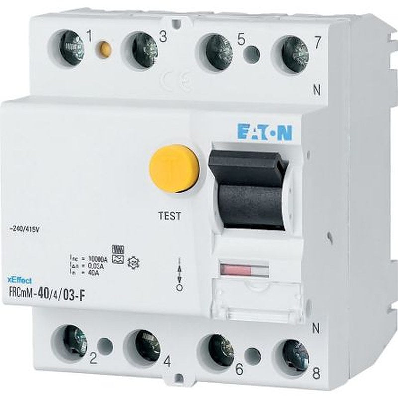 Eaton xEffect Series Residual Current Circuit Breaker, 40A, 4-Pole, 100 mA, Type F, 500 A 415V ac