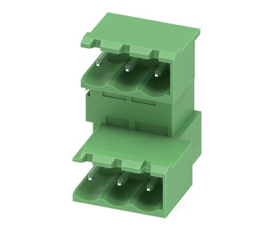 Phoenix Contact MDSTBA 2.5/ 3-GR Series Right Angle Pluggable Terminal Block, 3 Contact(s), 5 mm Pitch, 2 Row