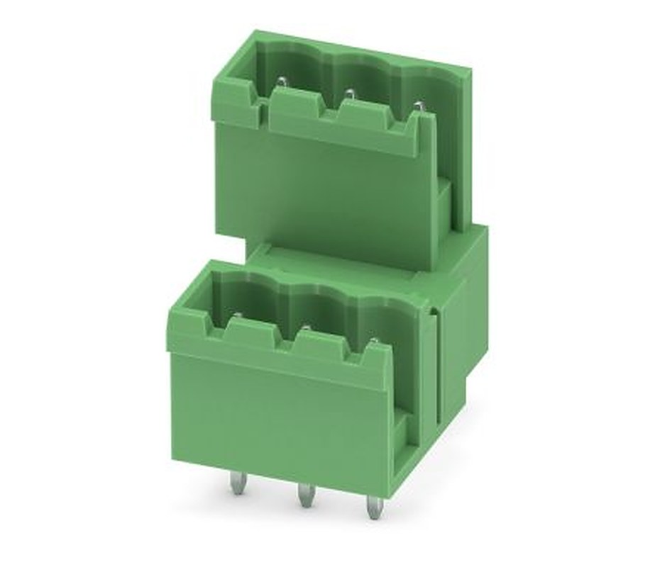 Phoenix Contact MDSTBVA 2.5/ 3-GL-5.08 Series Right Angle Pluggable Terminal Block, 3 Contact(s), 5.08 mm Pitch, 2 Row