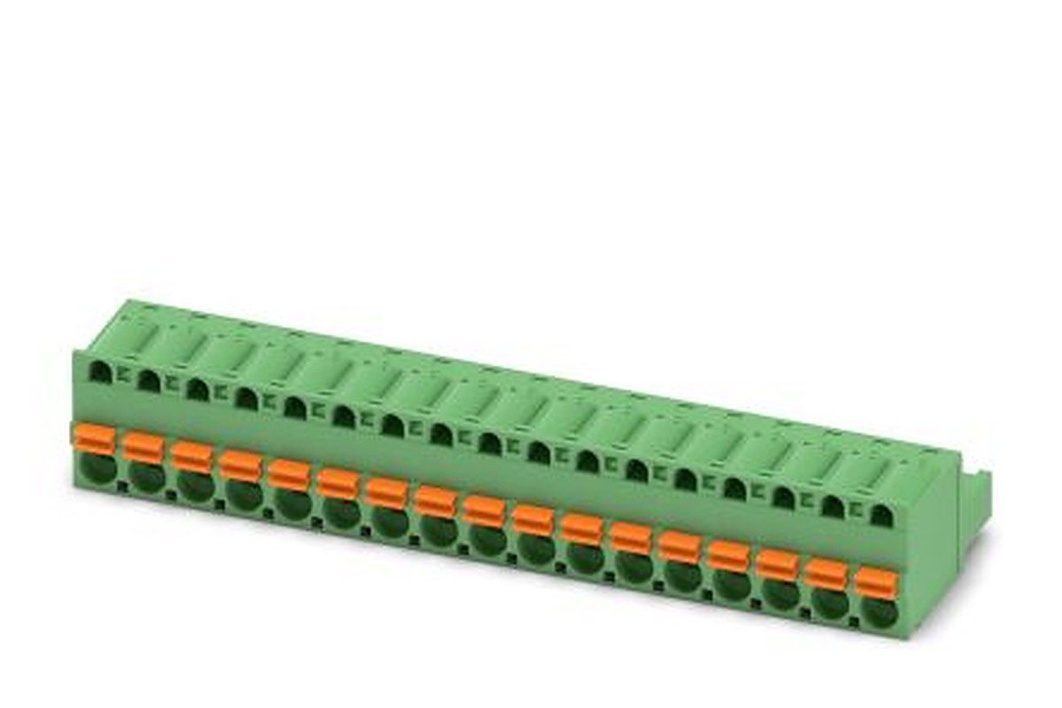Phoenix Contact FKC 2.5/17-ST-5.08 Series Pluggable Terminal Block, 17-Contact, 5.08 mm Pitch, 1 Row, 1875904