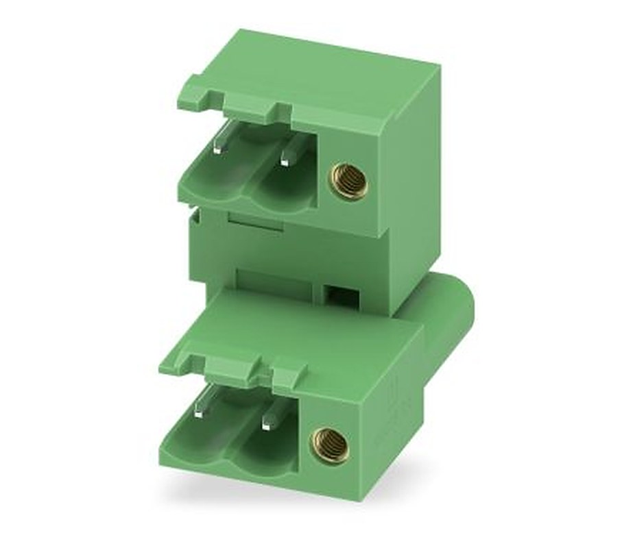 Phoenix Contact MDSTB 2.5/ 2-GFR Series Right Angle Pluggable Terminal Block, 2 Contact(s), 5 mm Pitch, 2 Row
