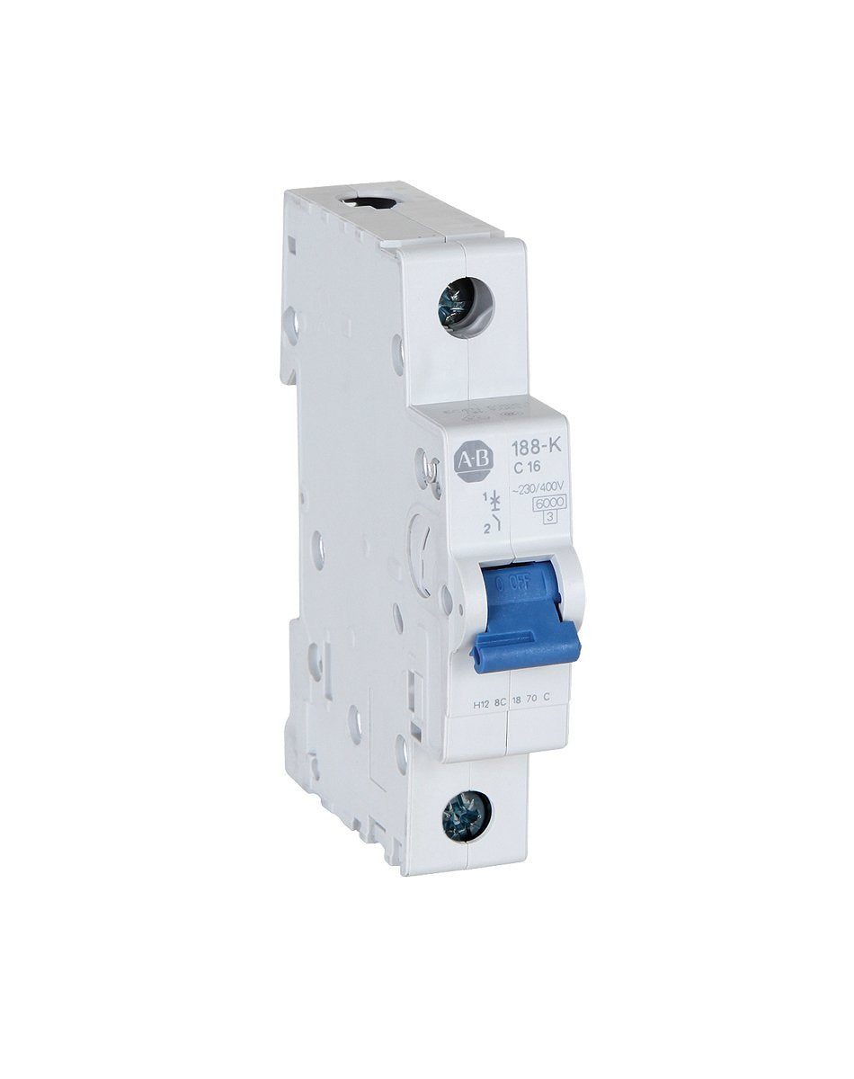 Bulletin 188, Standard Configuration, 6 kA, 1-Pole, Trip Curve D, 32A, No Neutral